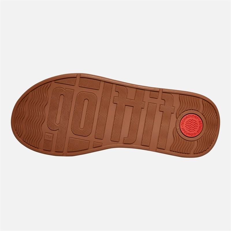 FitFlop Womens Leather Flatform Toe Post Sandals Light Tan - Image 2