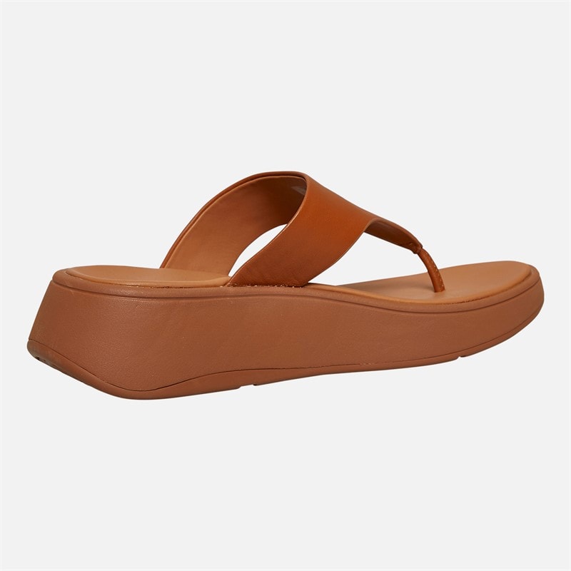 FitFlop Womens Leather Flatform Toe Post Sandals Light Tan - Image 5