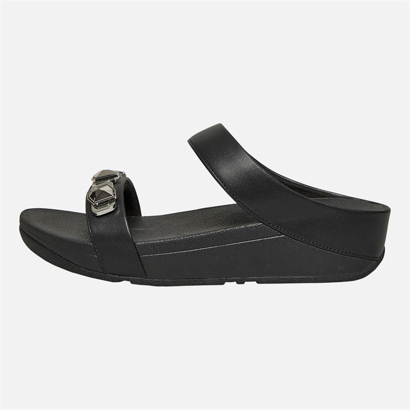 FitFlop Womens Fino Crystal Sliders All Black - Image 1