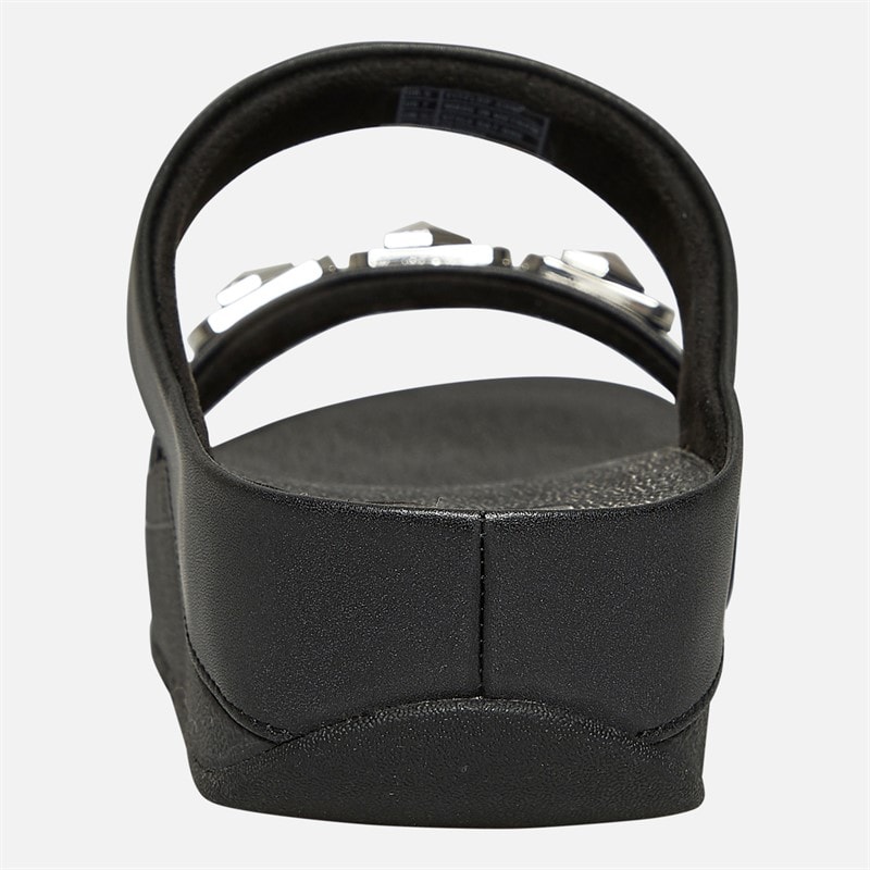 FitFlop Womens Fino Crystal Sliders All Black - Image 3