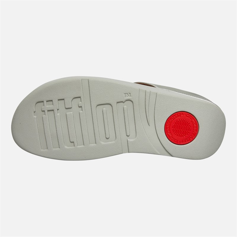 FitFlop Womens Fino Sparkle Toe Post Sandals Silver - Image 2