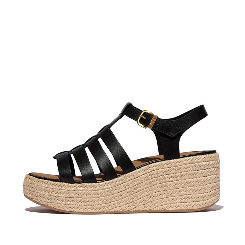 FitFlop Womens Platform Fisherman Wedge Sandals Black - Image 1