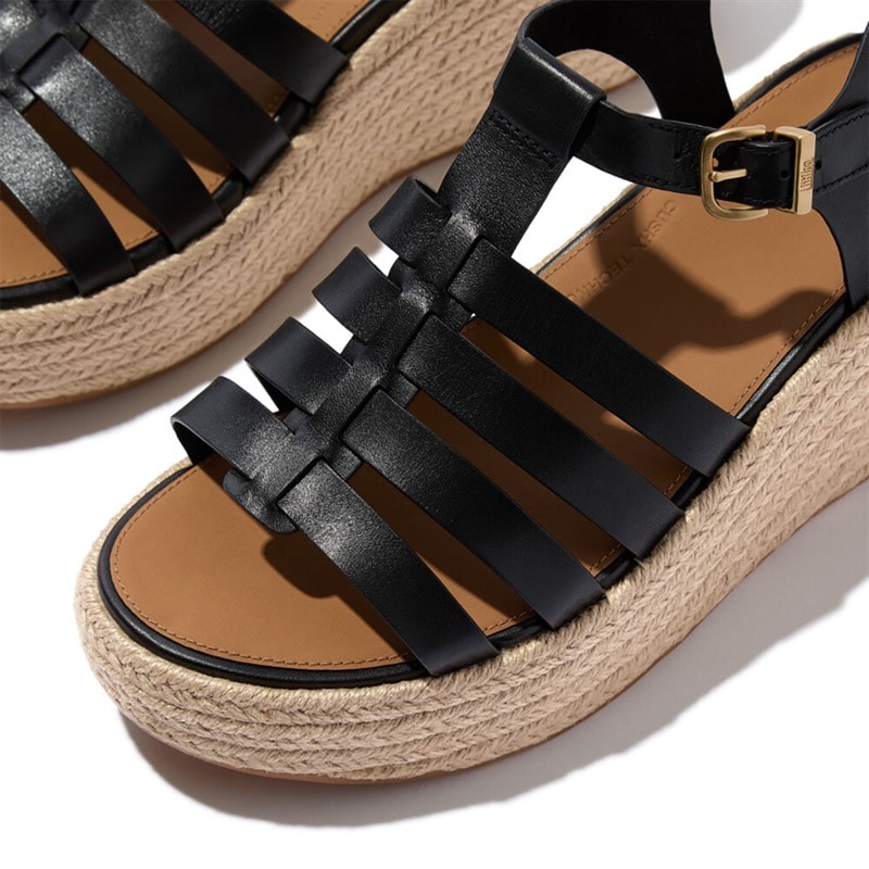 FitFlop Womens Platform Fisherman Wedge Sandals Black - Image 3