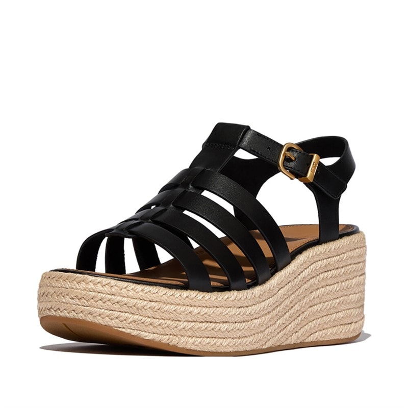 FitFlop Womens Platform Fisherman Wedge Sandals Black - Image 5