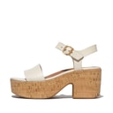 FitFlop Womens Platform Heeled Ankle Strap Sandals Paris Beige