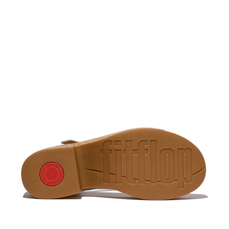 FitFlop Womens Platform Heeled Ankle Strap Sandals Paris Beige - Image 2