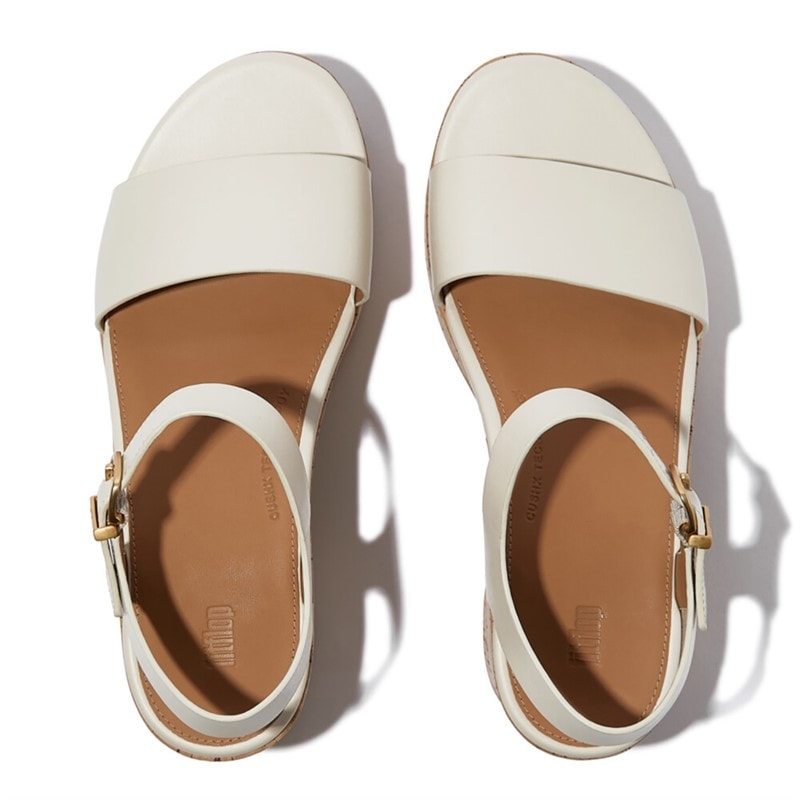 FitFlop Womens Platform Heeled Ankle Strap Sandals Paris Beige - Image 4