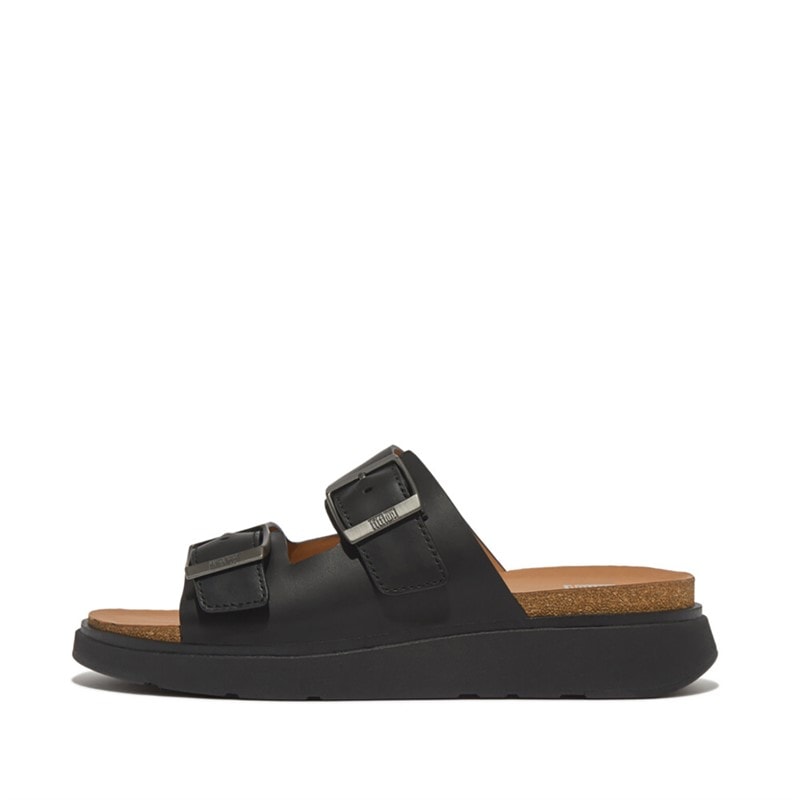 FitFlop Mens Gen FF Buckle Two Bar Sliders Black - Image 1