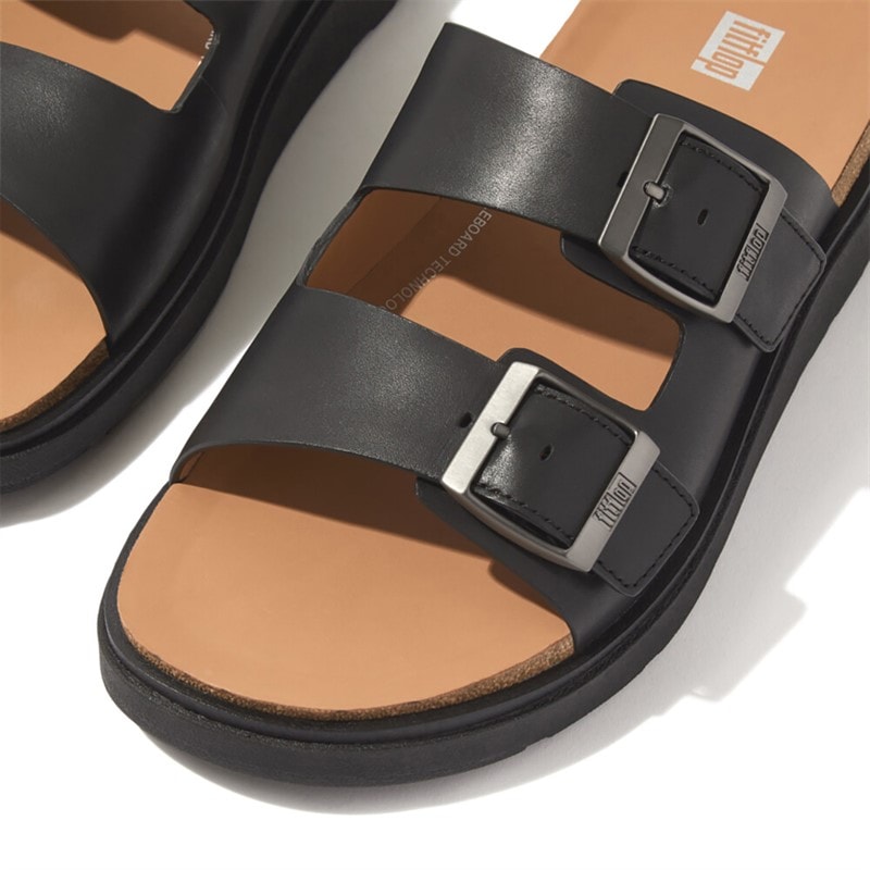 FitFlop Mens Gen FF Buckle Two Bar Sliders Black - Image 3