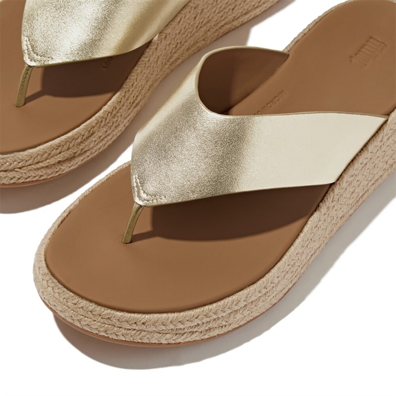 FitFlop Womens F-Mode Flatform Toe Post Sandals Platino - Image 3