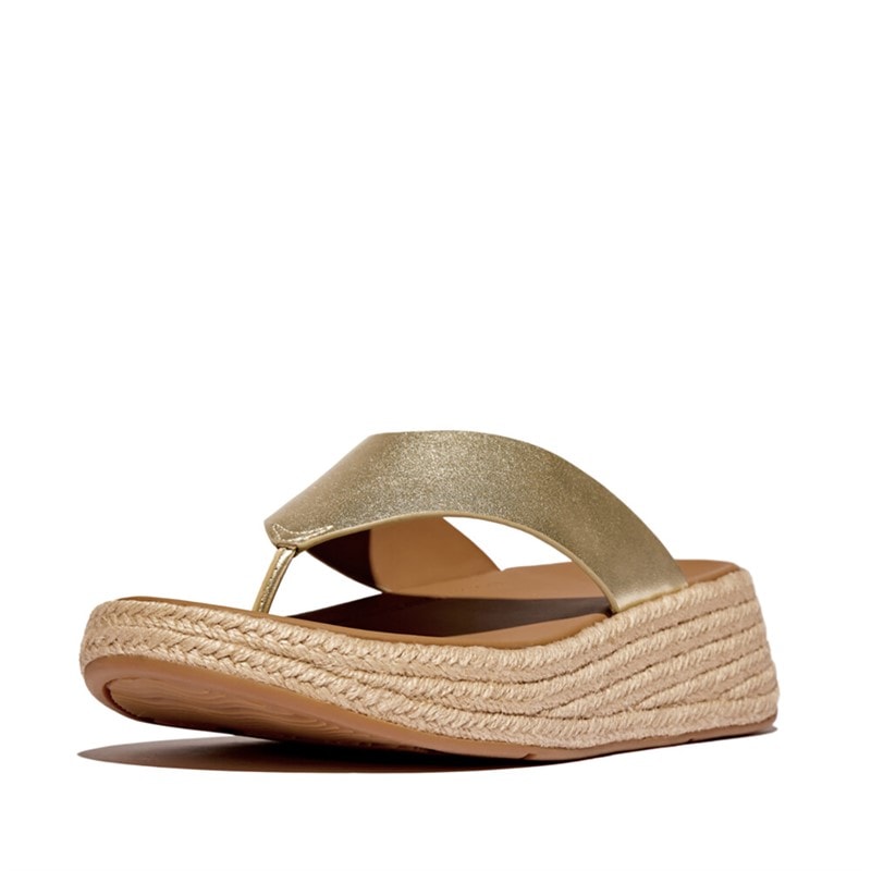 FitFlop Womens F-Mode Flatform Toe Post Sandals Platino - Image 5