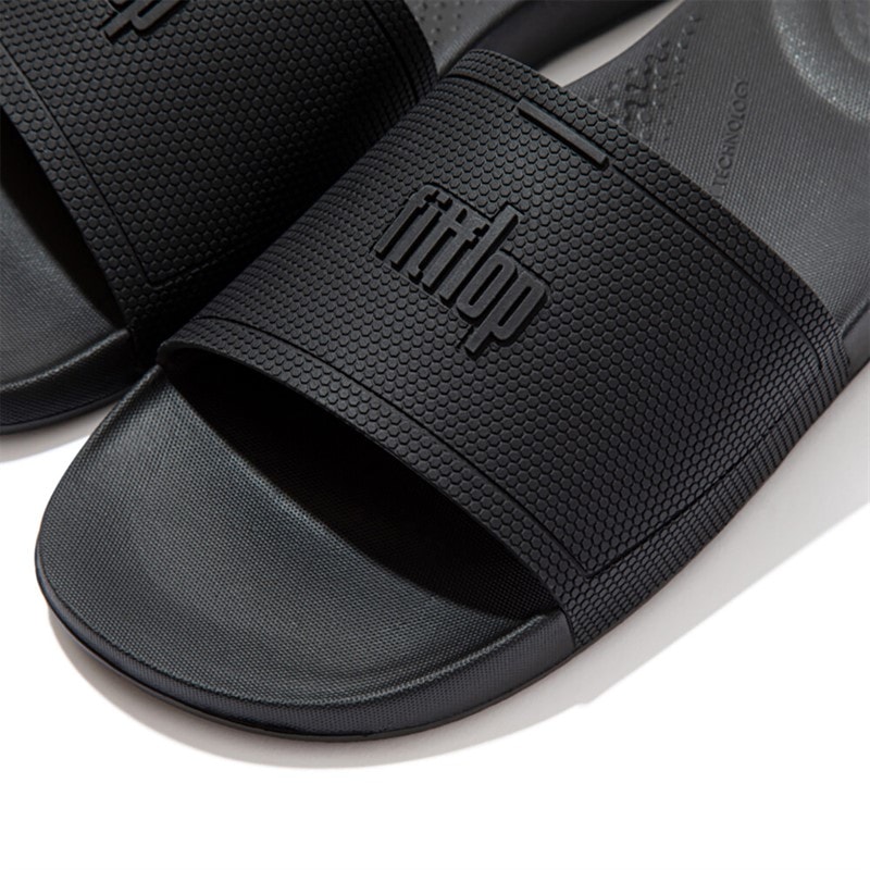 FitFlop Mens Iqushion Sliders All Black - Image 2