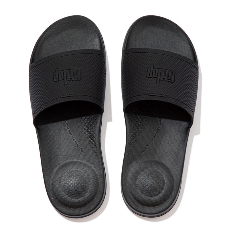 FitFlop Mens Iqushion Sliders All Black - Image 3