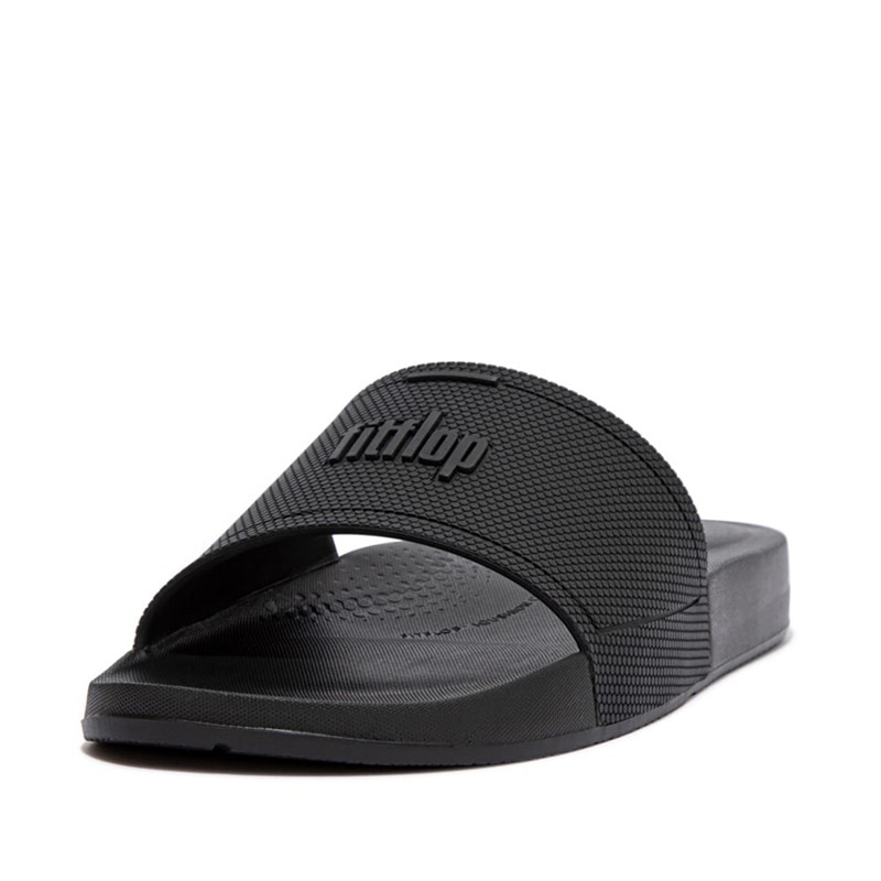 FitFlop Mens Iqushion Sliders All Black - Image 4