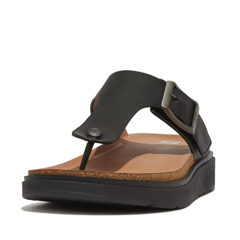 FitFlop Mens Gen FF Buckle Toe Post Sandals Black - Image 5