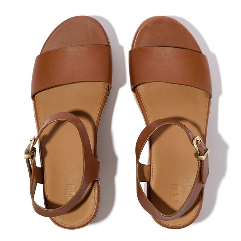 FitFlop Womens Platform Heeled Ankle Strap Sandals Deep Tan - Image 4