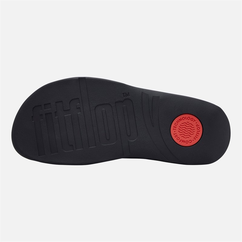 FitFlop Womens Walkstar Wide Fit Webbing Flip Flops All Black - Image 2