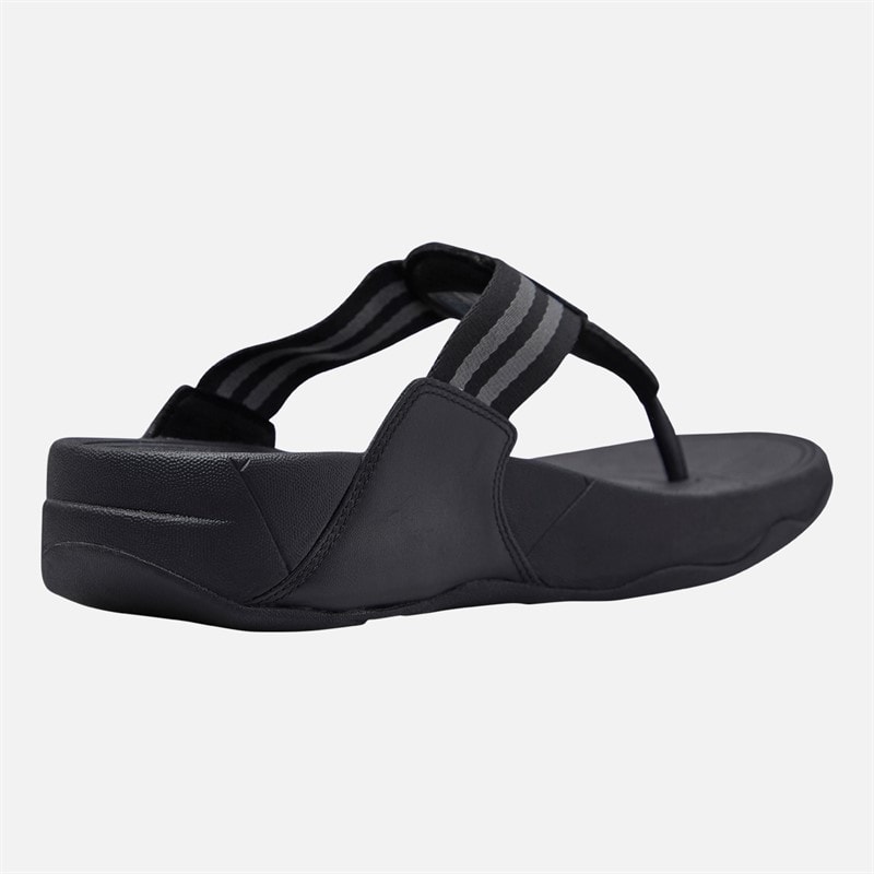 FitFlop Womens Walkstar Wide Fit Webbing Flip Flops All Black - Image 5