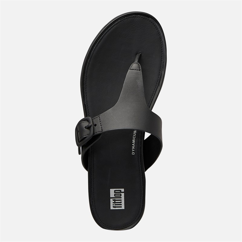 FitFlop Womens Gracie Toe Post Sandals All Black - Image 4