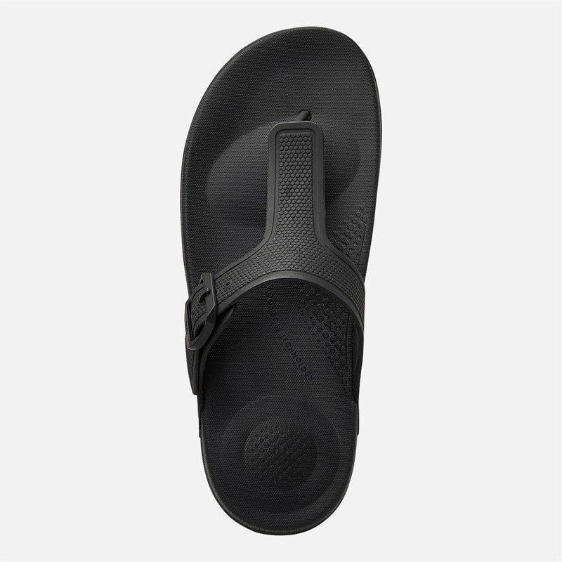 FitFlop Womens Iqushion Adjustable Buckle Sandals All Black - Image 4