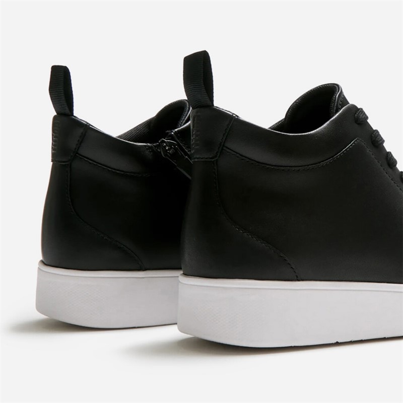 FitFlop Womens Rally Leather High Top Trainers Black - Image 4