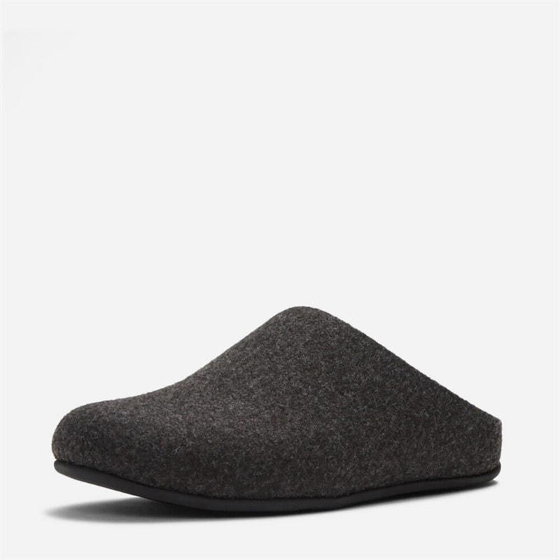 FitFlop Womens Flowease Felt Slippers All Black - Image 2