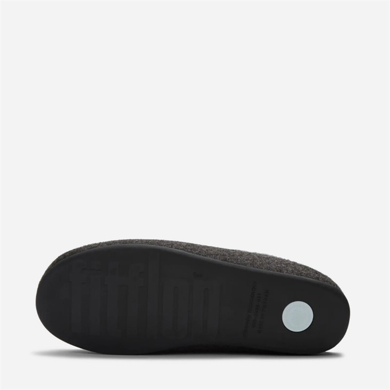 FitFlop Womens Flowease Felt Slippers All Black - Image 5