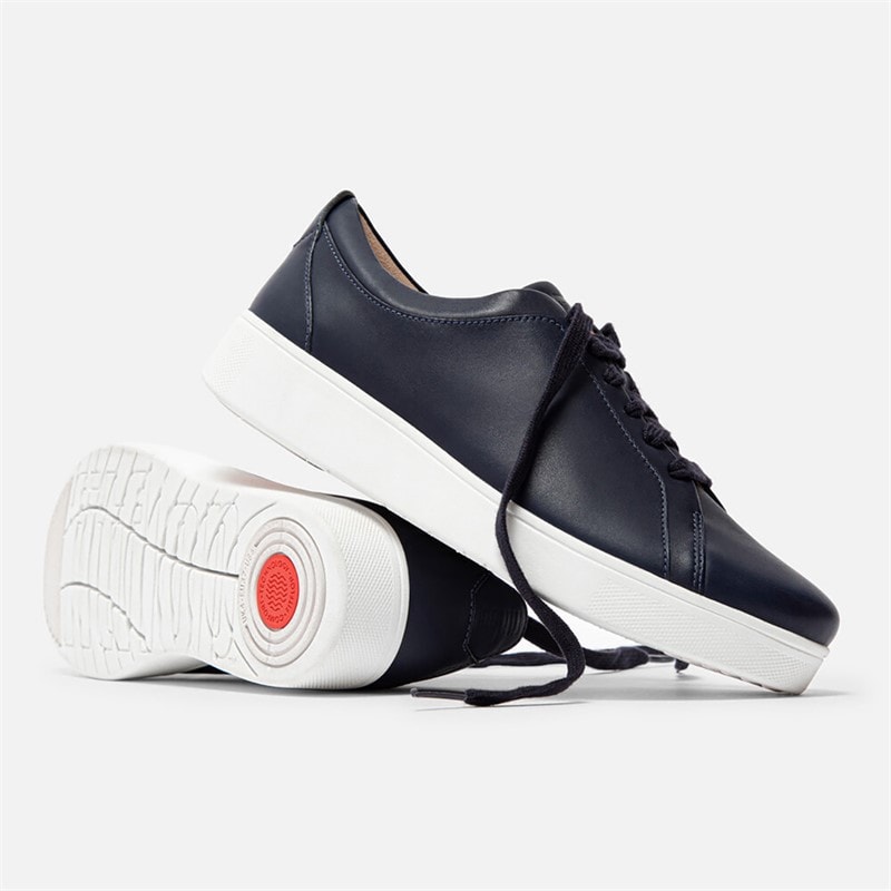 FitFlop Womens Rally Leather Trainers Midnight Navy