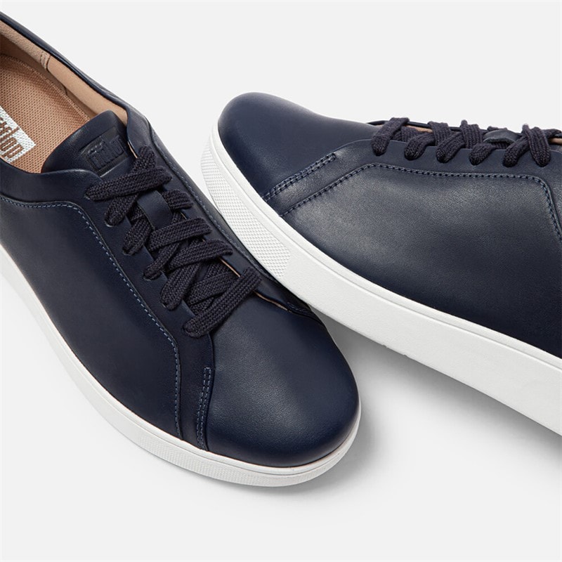 FitFlop Womens Rally Leather Trainers Midnight Navy - Image 3