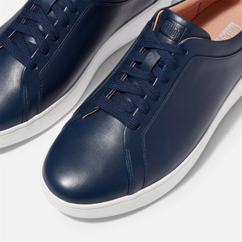 FitFlop Womens Rally Leather Trainers Midnight Navy - Image 4