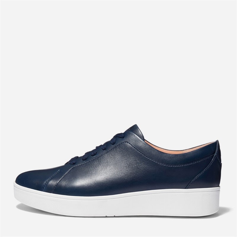 FitFlop Womens Rally Leather Trainers Midnight Navy - Image 5
