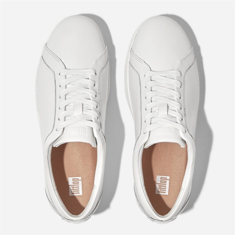 FitFlop Womens Rally Leather Trainers Urban White - Image 3