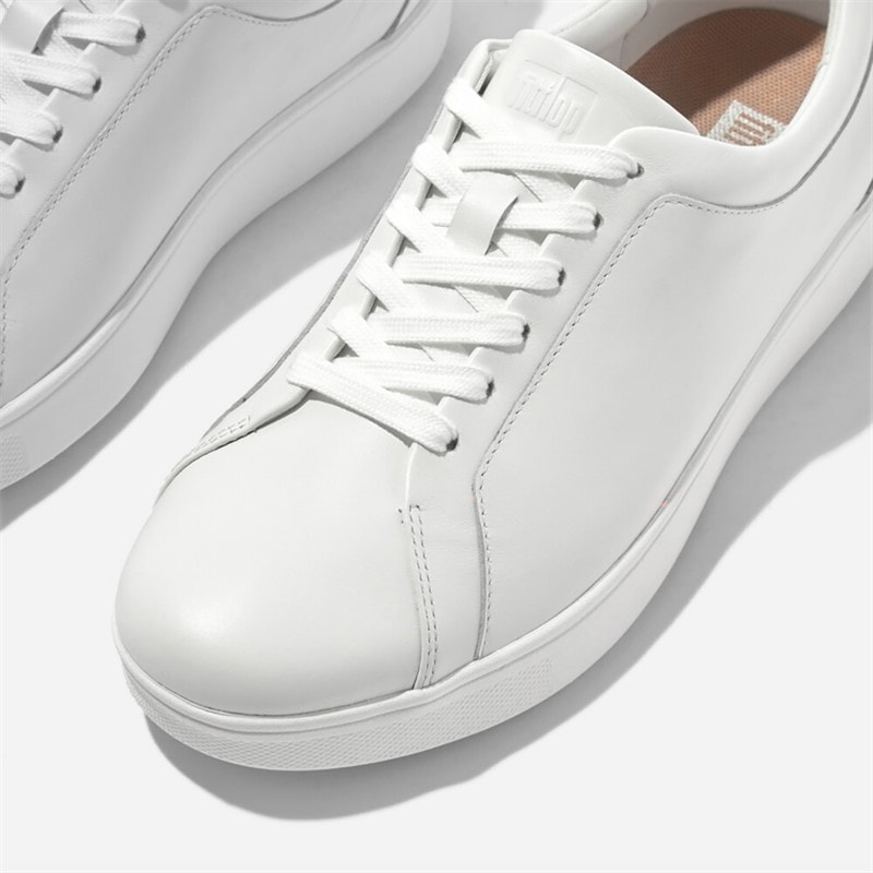FitFlop Womens Rally Leather Trainers Urban White - Image 4