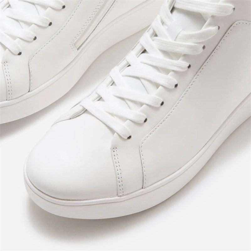 FitFlop Womens Rally Leather High Top Trainers Urban White - Image 3