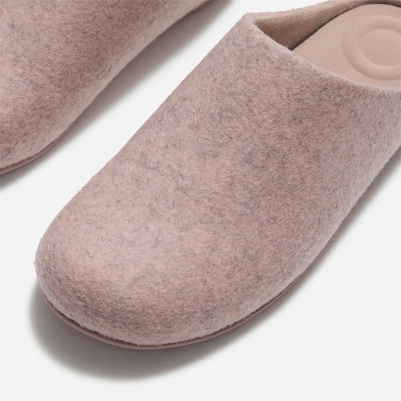 FitFlop Womens Flowease Felt Slippers Mahogany Rose - Image 4