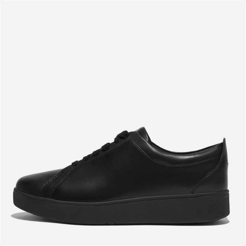 FitFlop Womens Rally Leather Trainers All Black - Image 5