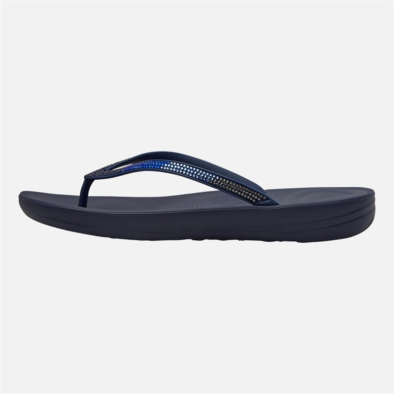 FitFlop Womens Iqushion Ombre Sparkle Flip Flops Midnight Navy - Image 1