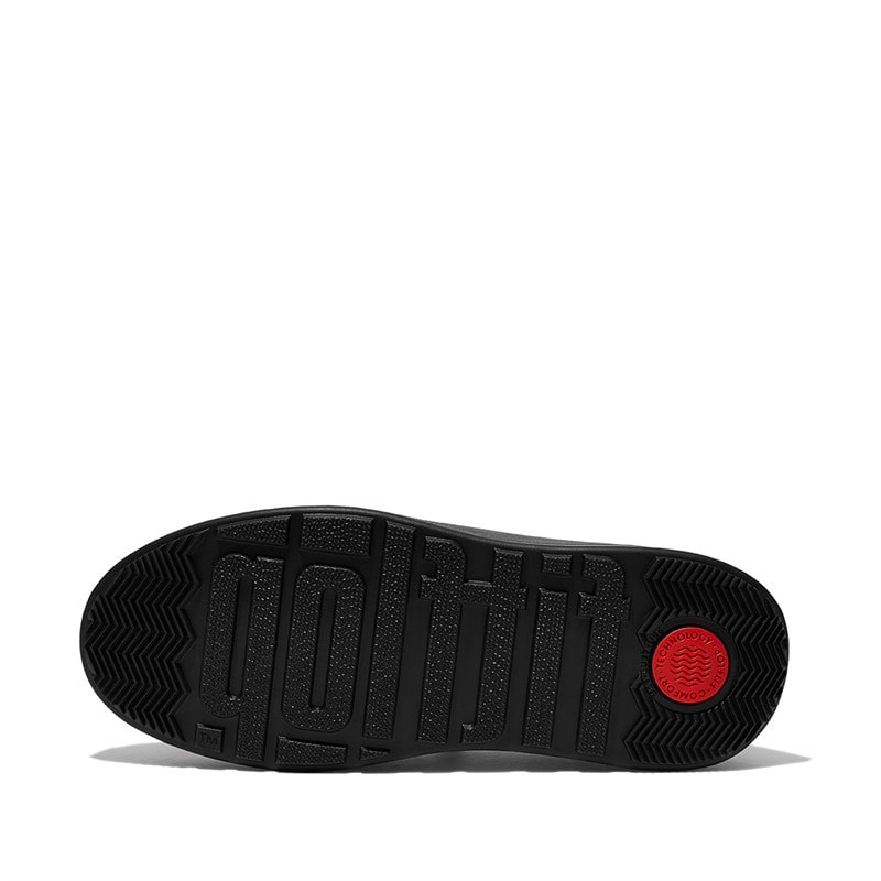 FitFlop Womens F-mode Flatform Leather Penny Loafers All Black - Image 5
