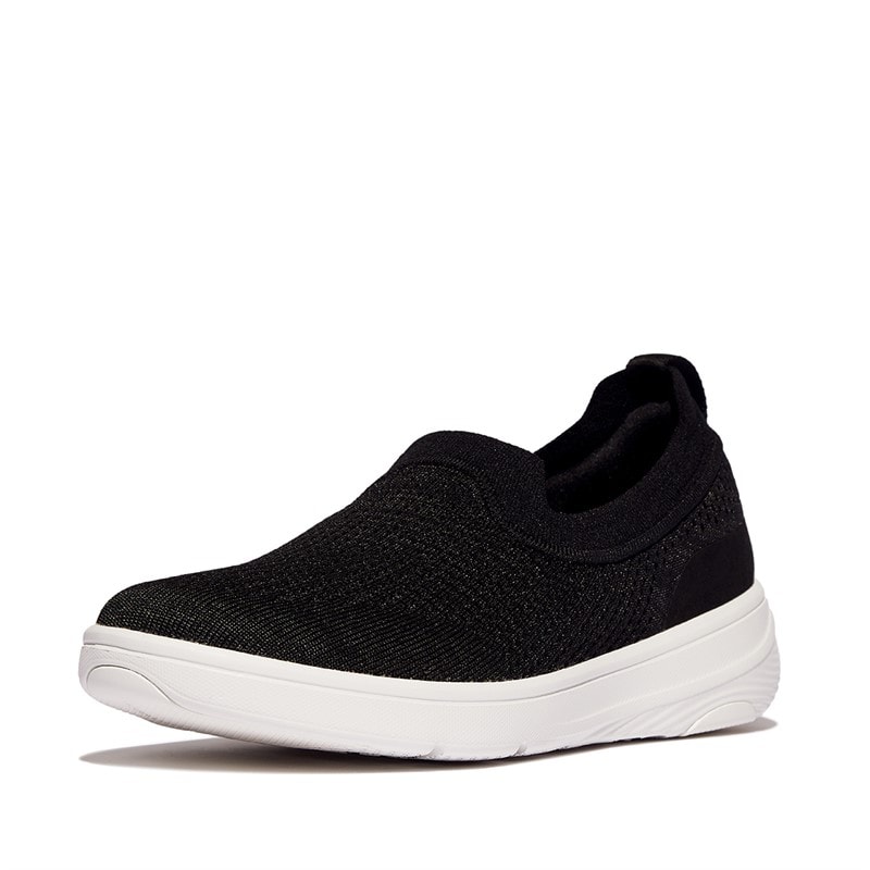 FitFlop Womens Super-q Knit Slip On Trainers Black - Image 2