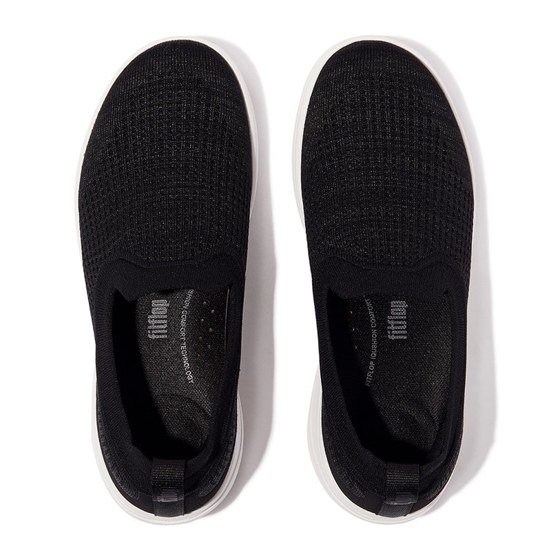 FitFlop Womens Super-q Knit Slip On Trainers Black - Image 3