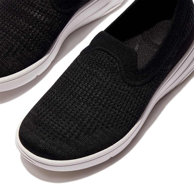 FitFlop Womens Super-q Knit Slip On Trainers Black - Image 4