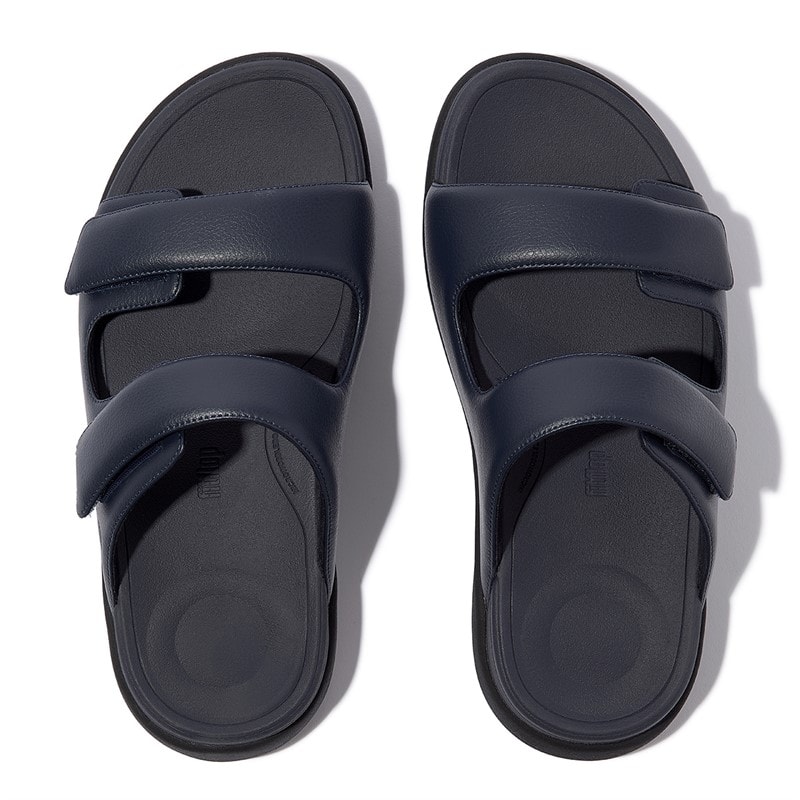 FitFlop Mens F-Mode Go Adjustable Twin Bar Sliders Midnight Navy - Image 3