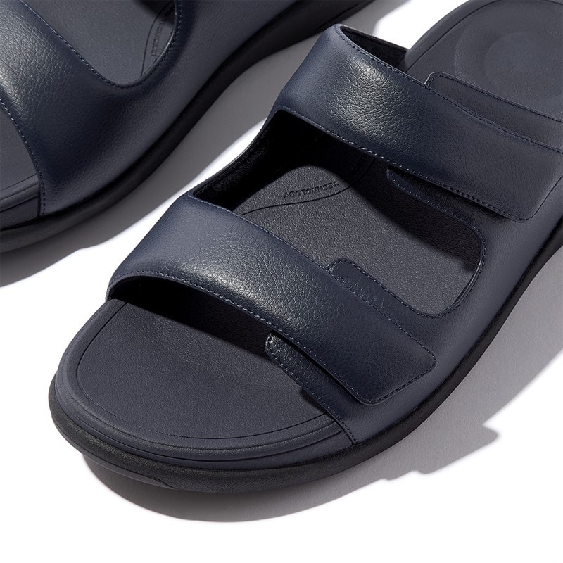 FitFlop Mens F-Mode Go Adjustable Twin Bar Sliders Midnight Navy - Image 4