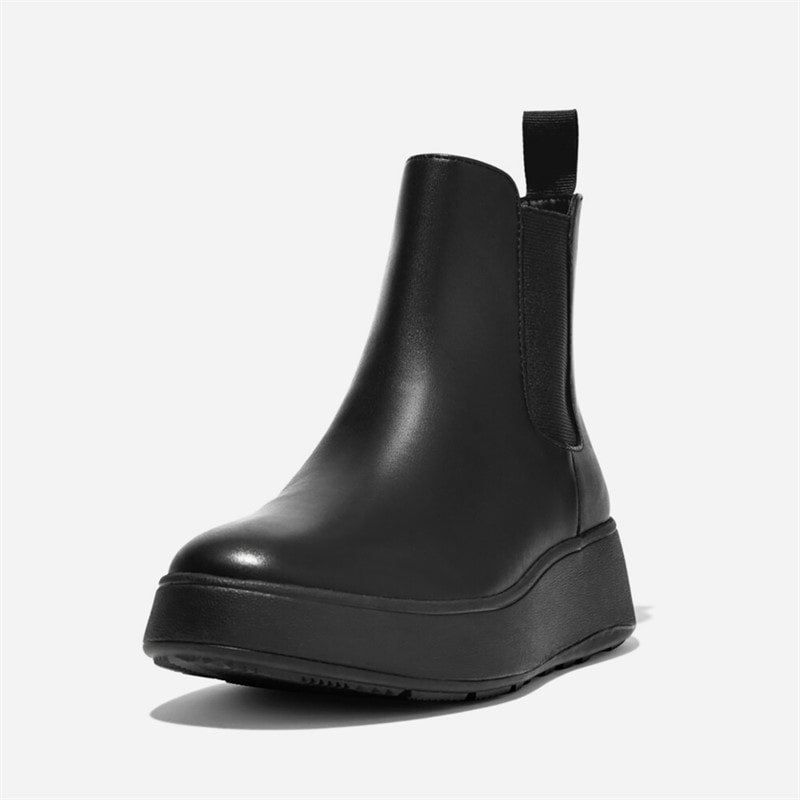 FitFlop Womens Leather Flatform Chelsea Boots All Black - Image 5