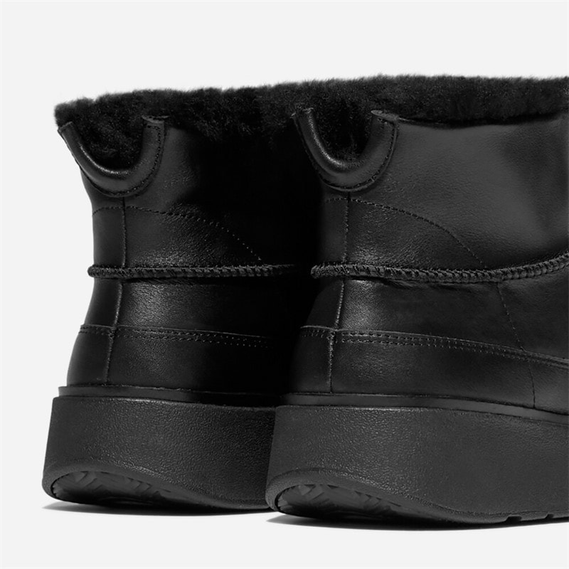 FitFlop Womens Gen-FF Ultra-Mini Shearling Lined Leather Boots All Black - Image 3