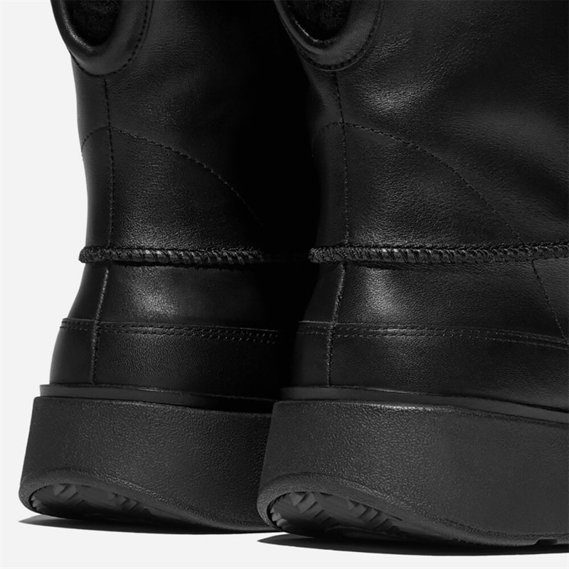 FitFlop Womens Gen-FF Mini Shearling Lined Leather Boots All Black - Image 3