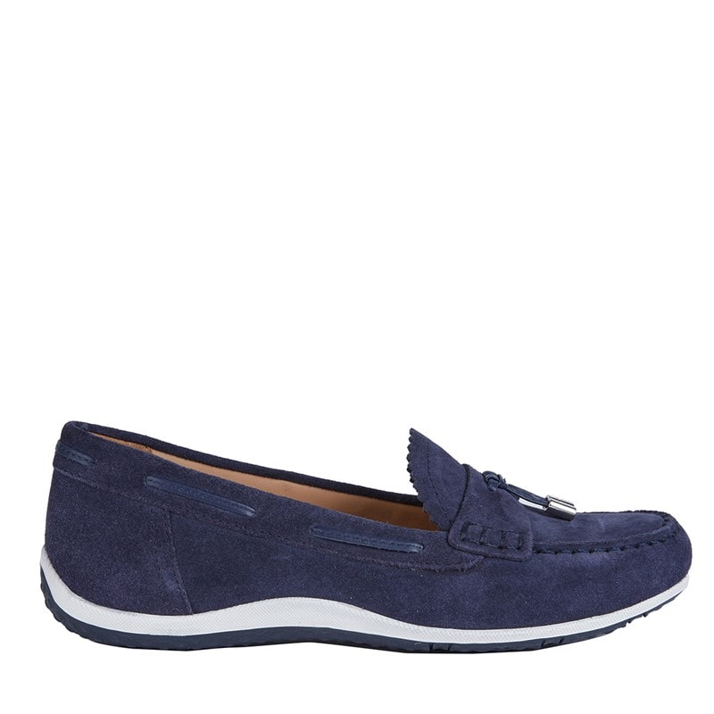 GEOX Womens Vega Moc Tassle Loafers Navy - Image 1