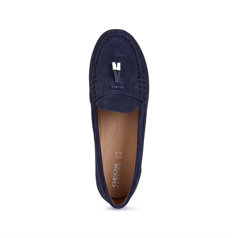 GEOX Womens Vega Moc Tassle Loafers Navy - Image 4