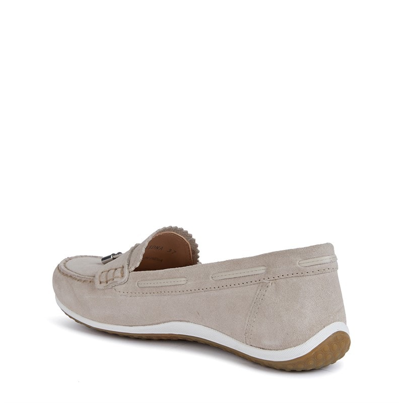 GEOX Womens Vega Moc Tassle Loafers Light Taupe - Image 3