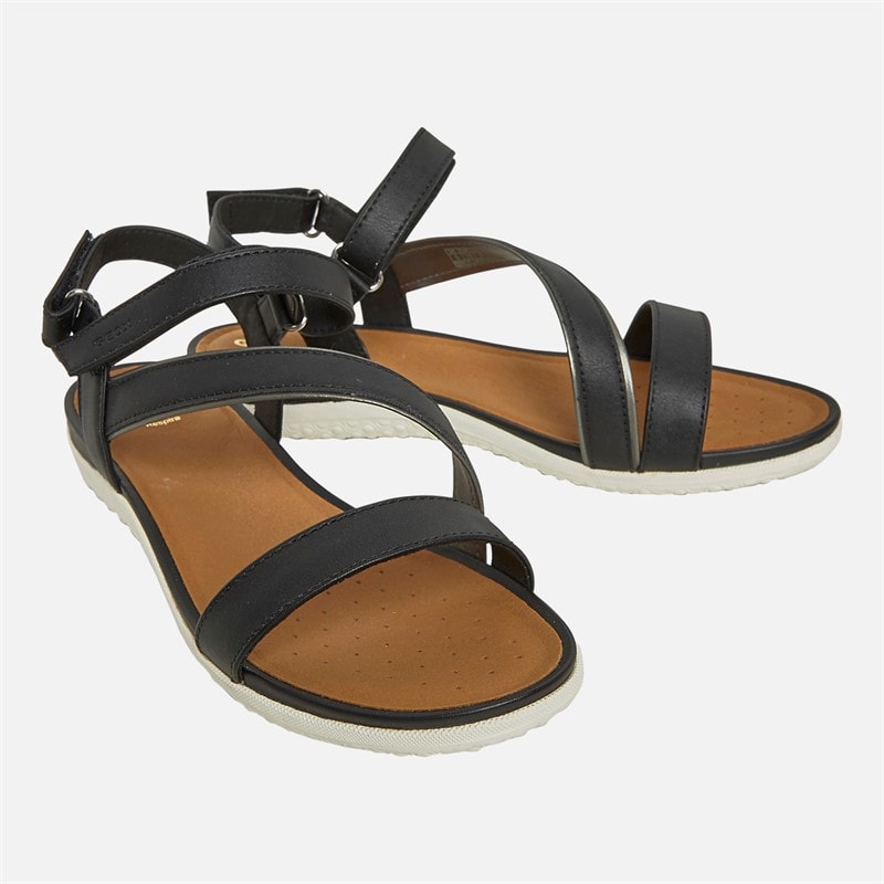 GEOX Womens Vega Ankle Strap Sandals Black - Image 1